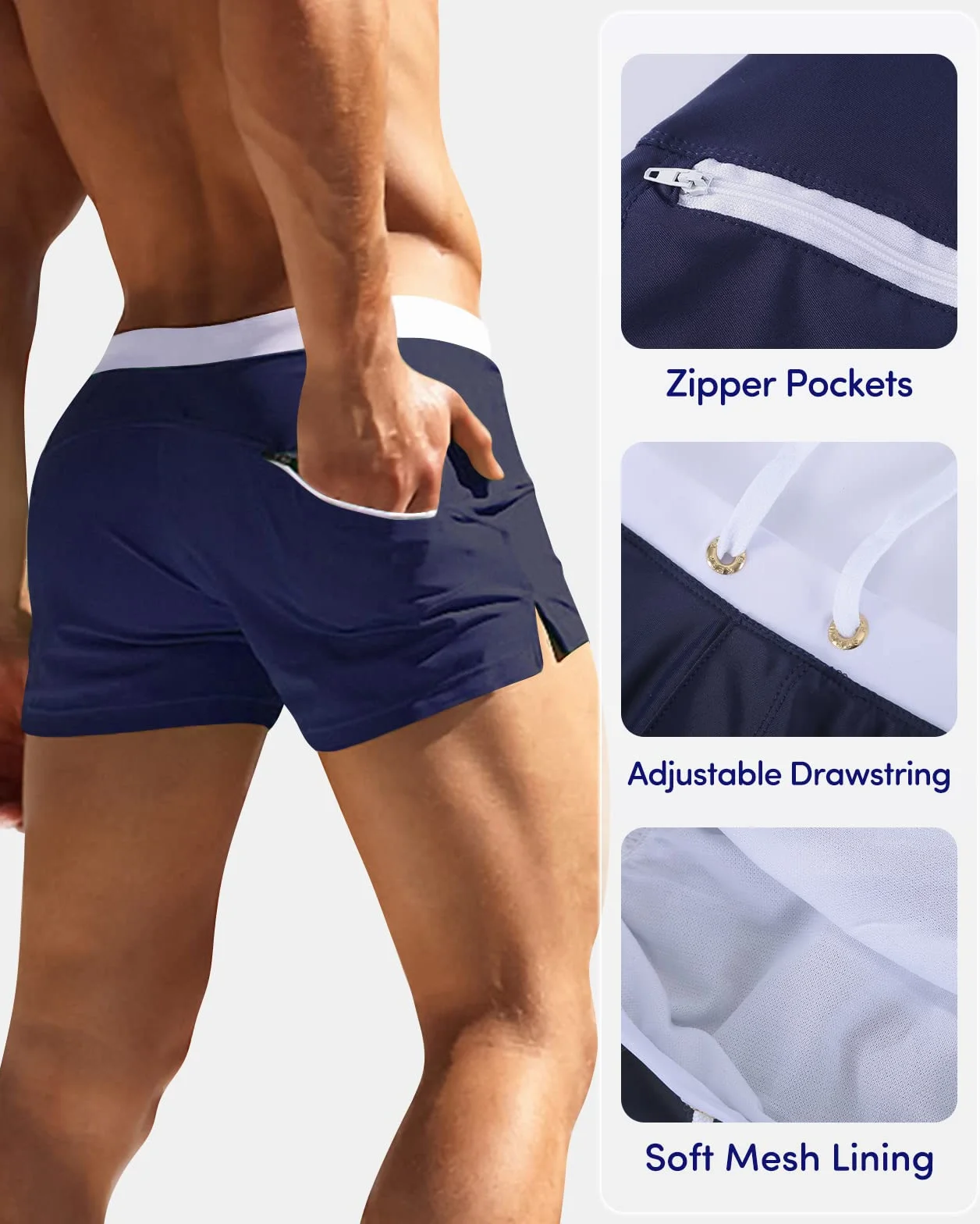 Adorel Shorts de Bain Boxer Homme Natation Piscine