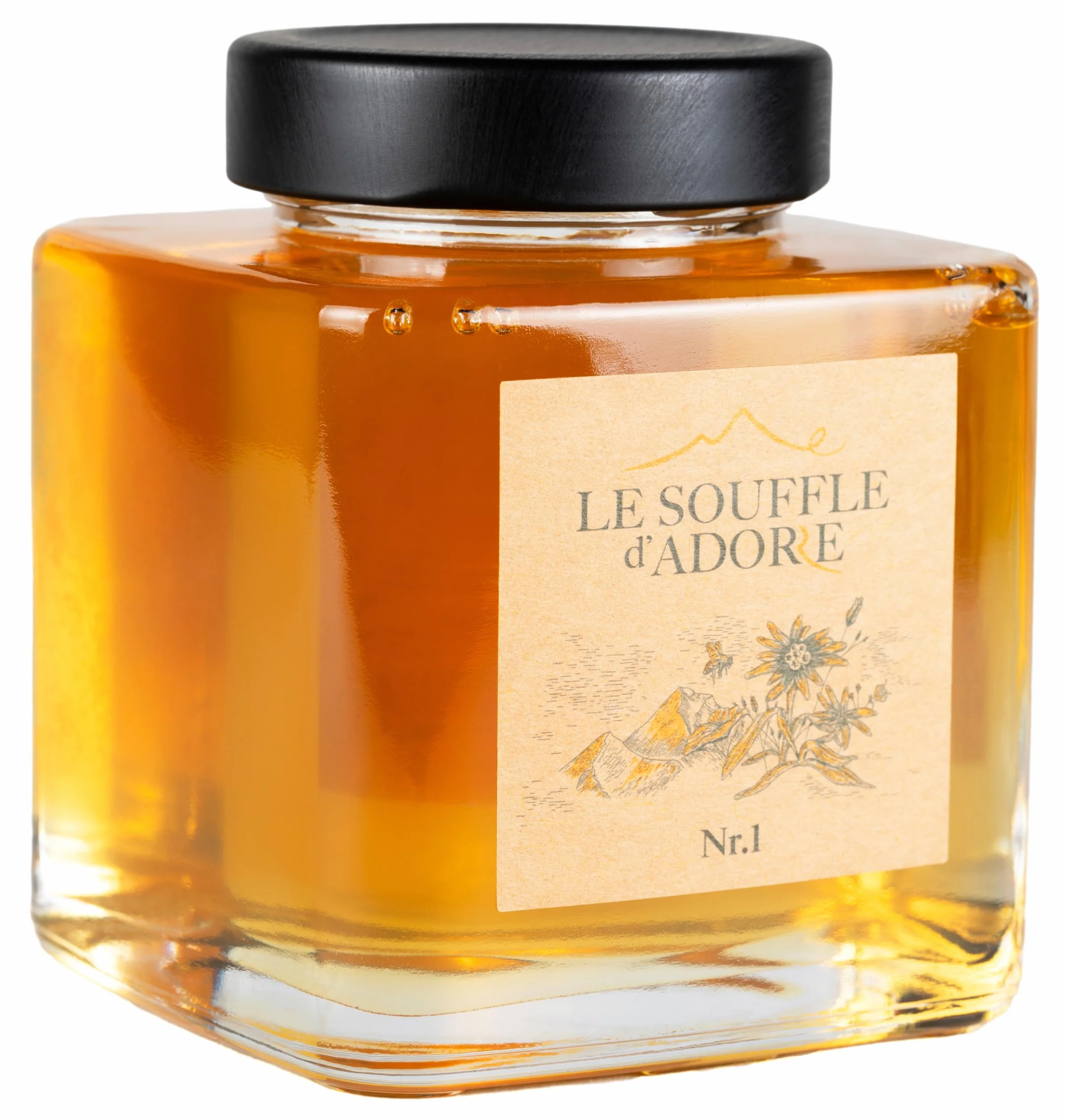 Le Souffle d'Adore Sélection - Miel d'Acacia 500g - Miel Naturel Pur en Pot de Verre - Sans Sucre Ajouté - Sans Additifs - Texture Liquide - Goût Doux - Primé