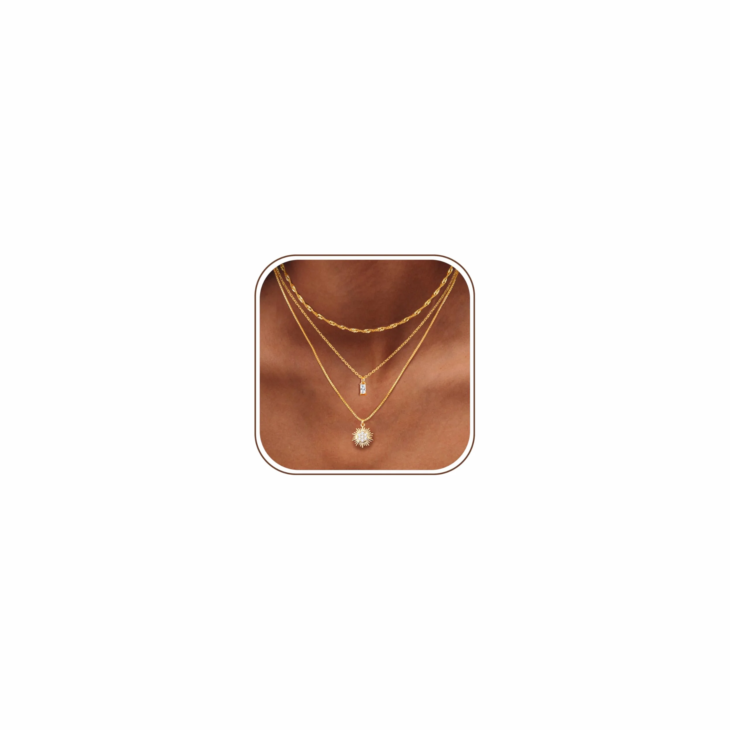 Kakonia Colliers Femmes Or 14K Pendentif Personnalisé Chaîne Délicate Bijoux Tendance Empilés