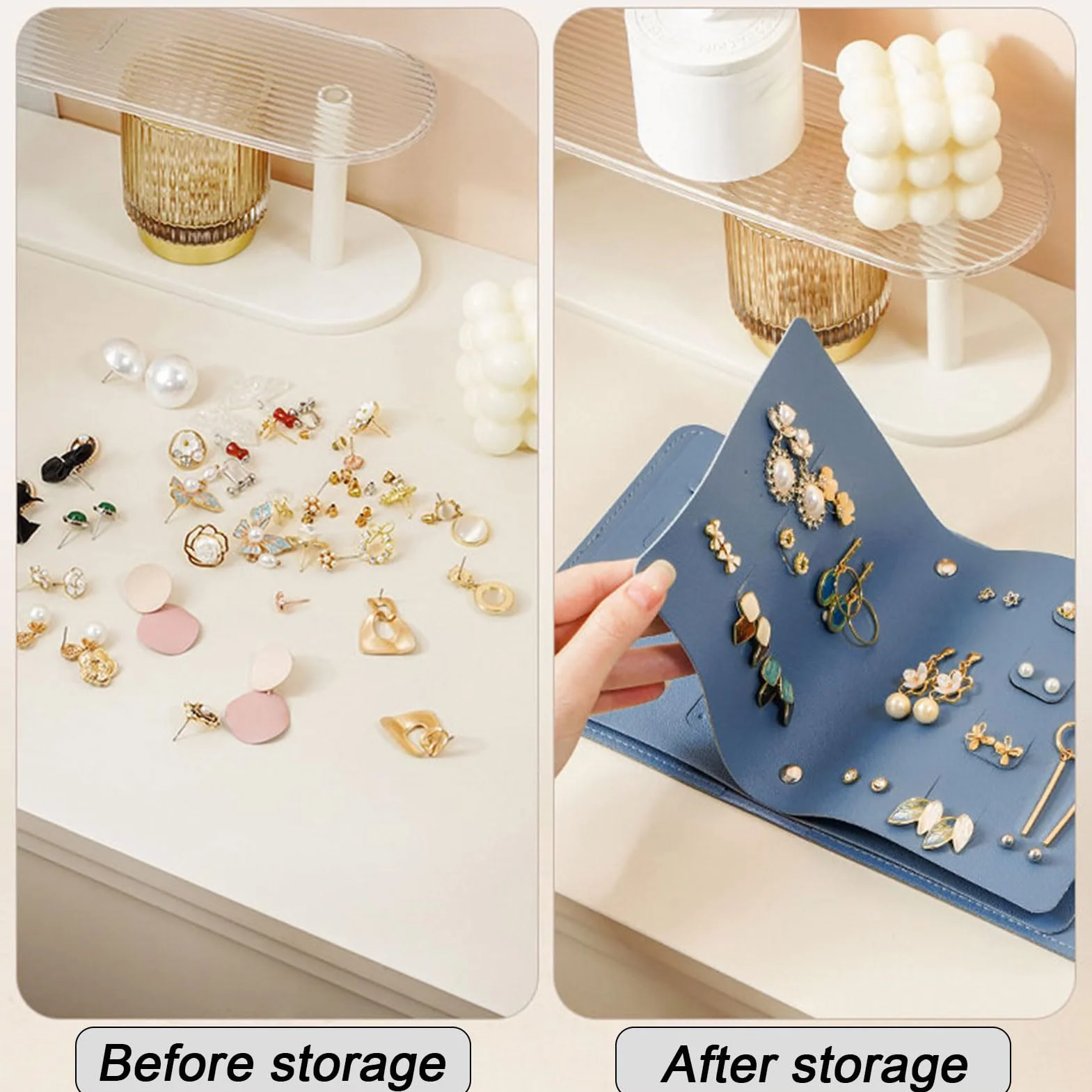 ZHIERNA Boîte à bijoux Rangement pour Boucles d'oreilles Organisateur Étui