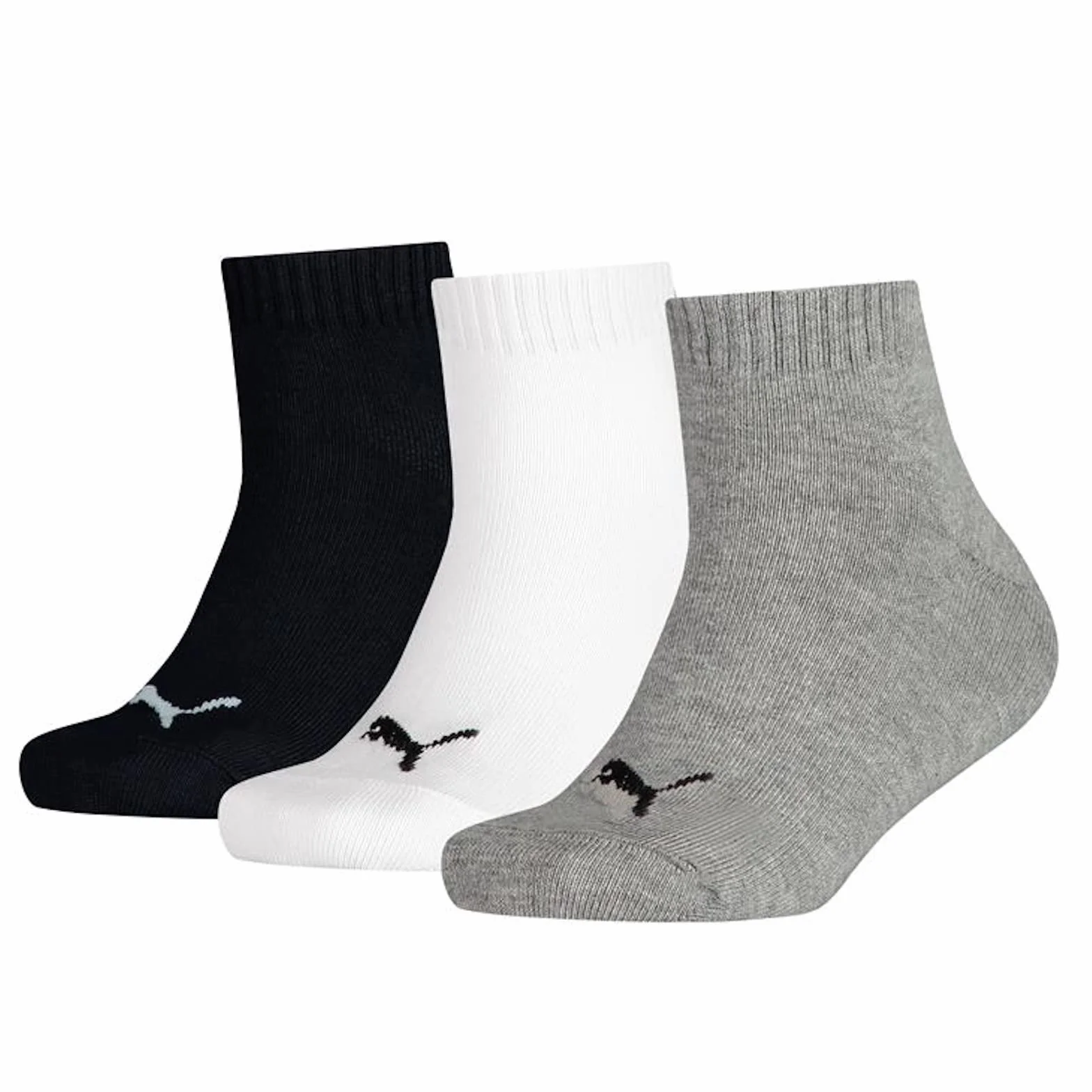 PUMA Quarter Plain Chaussettes Mixte enfant lot de 3