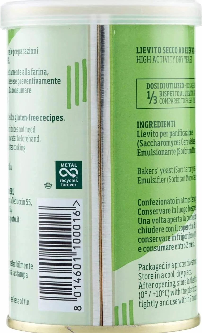 Italian Gourmet Bundle 3 x 100 g Levure Sèche Italienne Haute Activité pour Pizza Pain et Pâtisserie + Italian Gourmet Polpa 400 g, levure sèche 100% italienne, fermentation prolongée