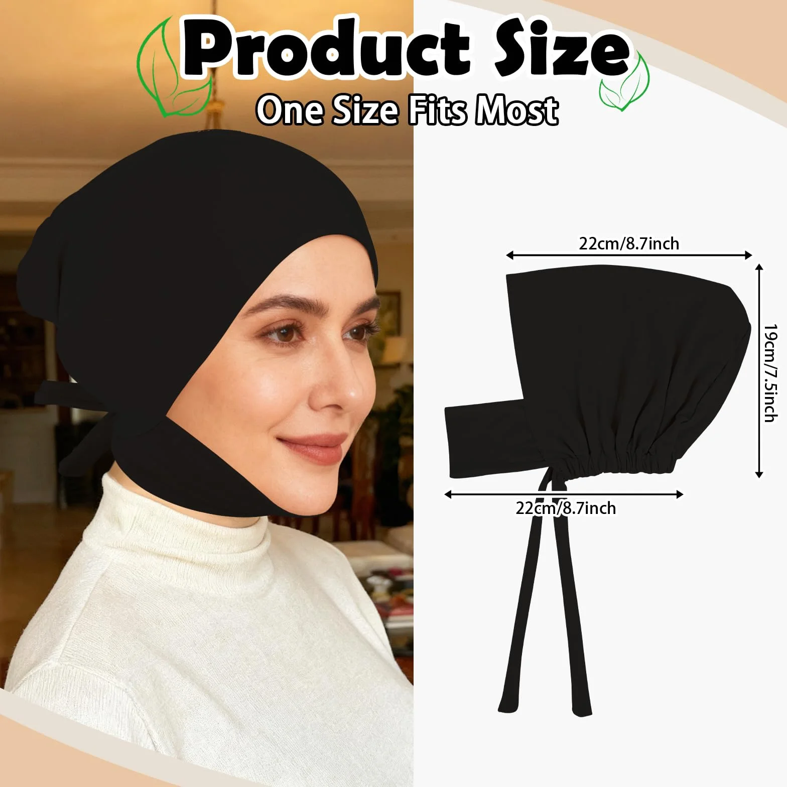 XEPST 3PCS Hijab Undercap pour Femmes, Sous Hijab Cap Tissu de Soie de Lait Underscarf Cravate de Couleur Unie Au Dos Turbans à Couverture Complète pour Femmes