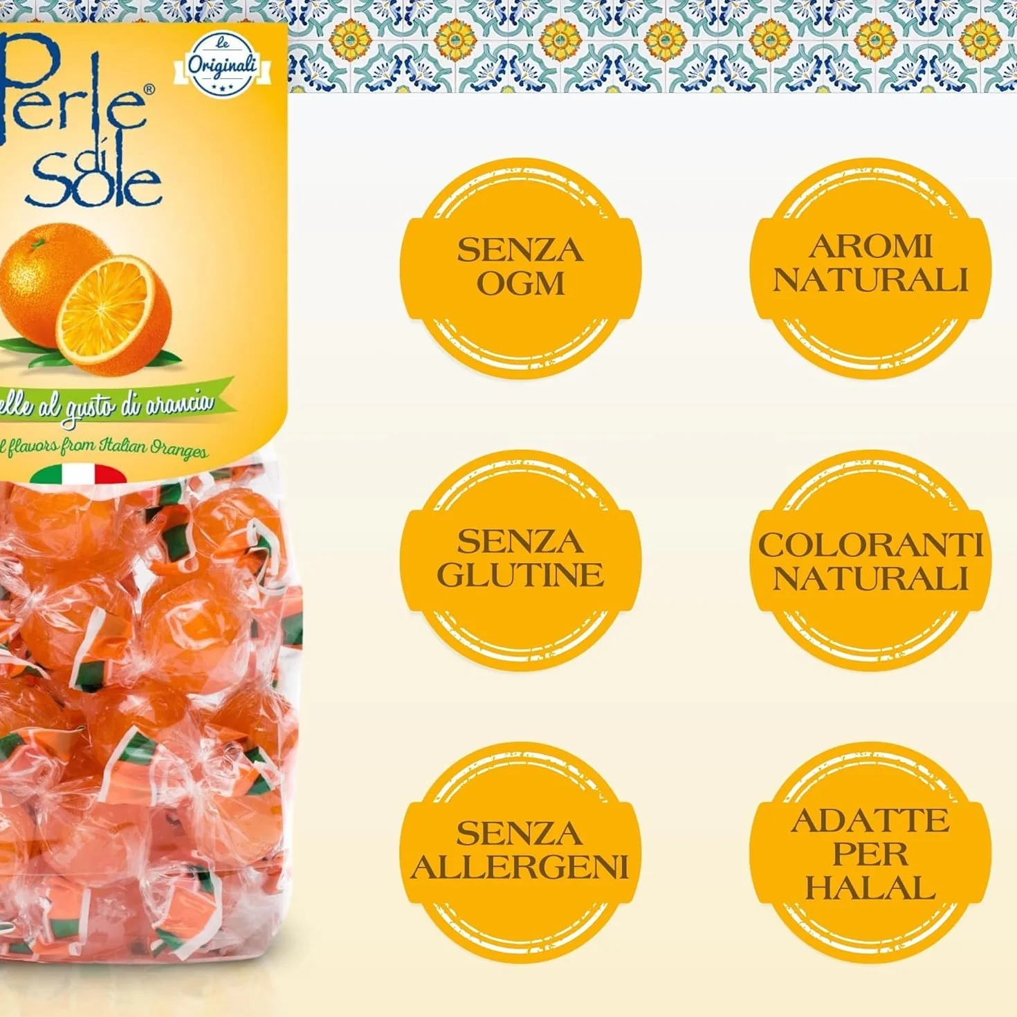 Bonbons durs à l'orange 1000 Gr. - Perle di Sole