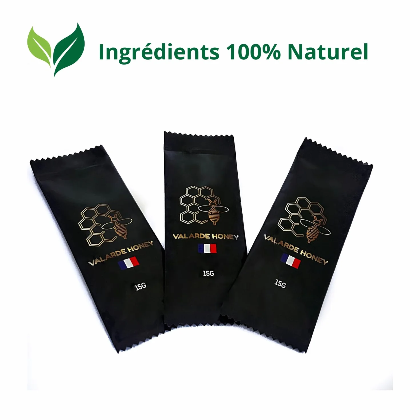 Miel APHRO des Monts d'Ardèche - 6 Sticks Énergie HOMME 20 g – Miel Français, Gingembre & Vitamines – Tonus & Performance