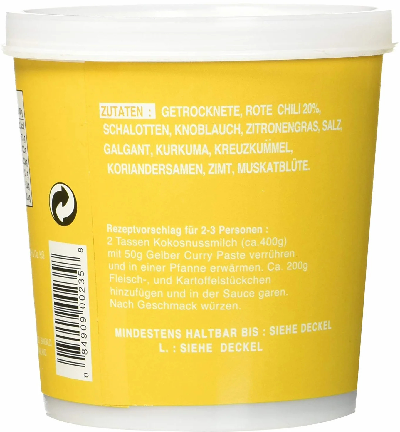 COCK BRAND Lot Pâte De Curry Jaune 3 x 400g