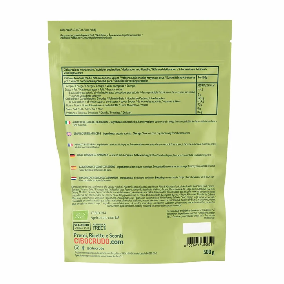 Abricots Secs Bio - 500g. Abricot Sec sans Additifs non Sulfurés et non Sucrés. Riches En Potassium Et Fibres.