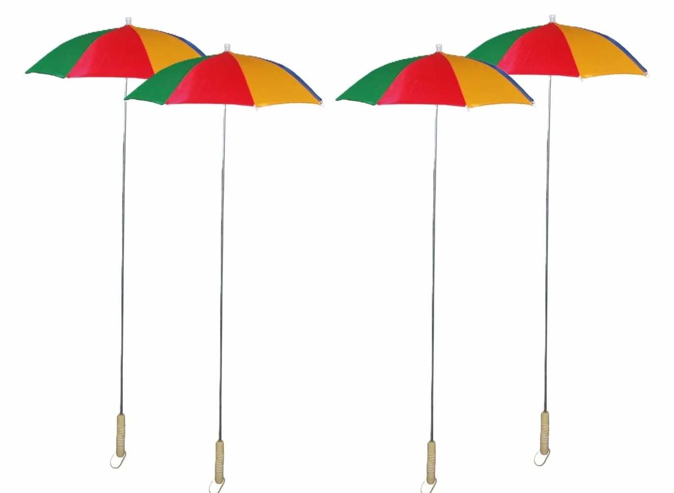 Lot de 4 parapluies Clown Jaune Rouge Vert 1.05m