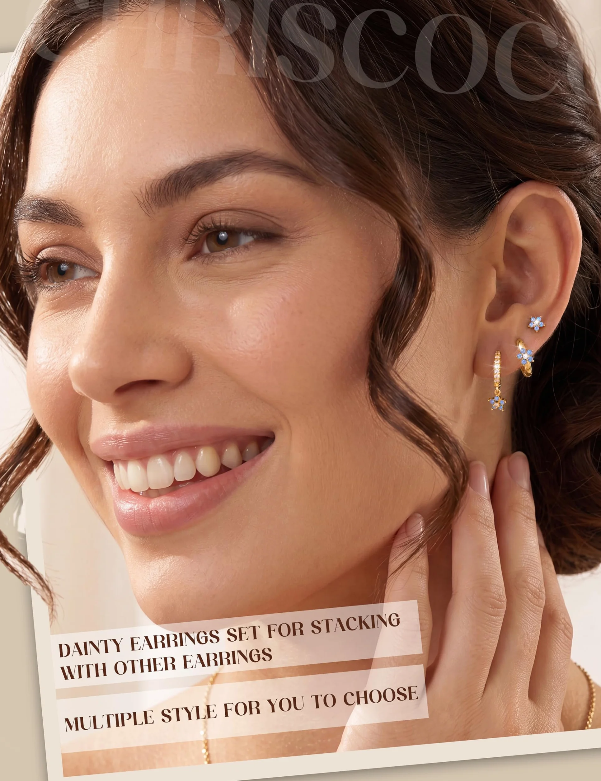 Boucles d'oreilles Femme Acier Inoxydable Creole Argent Plaquée Or 14K Chriscoco