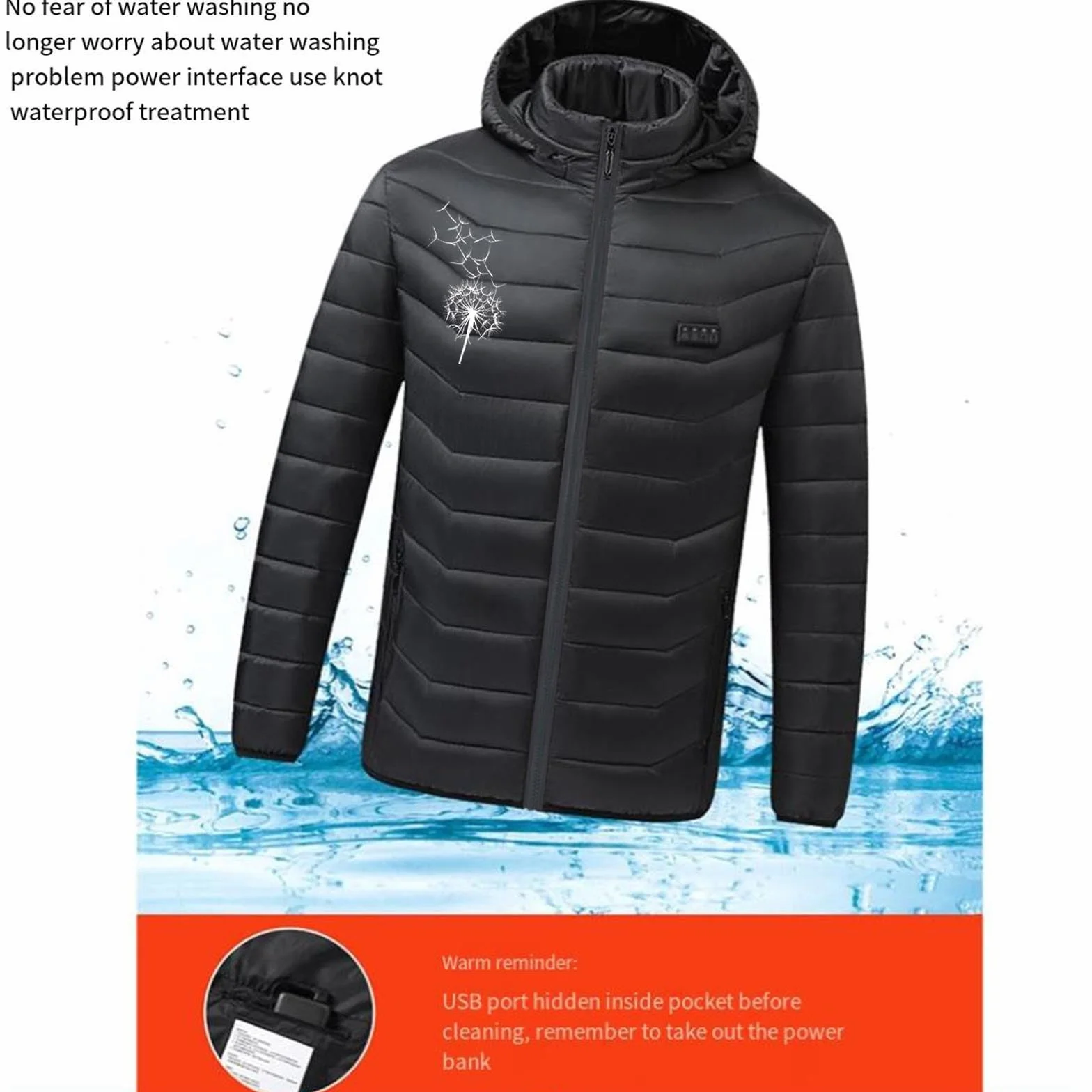 Veste Chauffante Électrique USB Homme Femme 21 Zones 3 Niveaux de Chaleur Gilet Hiver