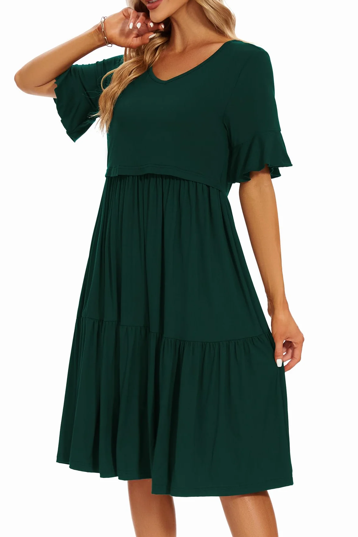 Smallshow Robe Allaitement Femme Manches Courtes Maternité