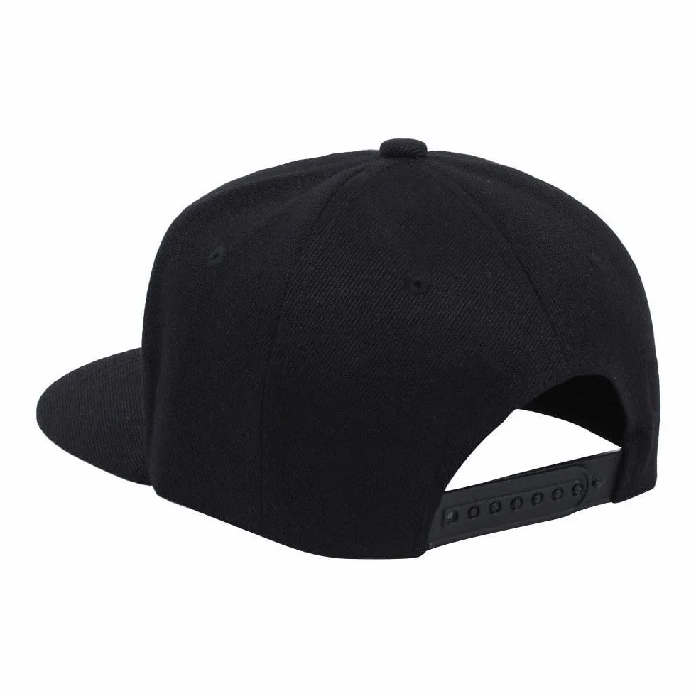 Boolavard Chapeau Snapback Blanc Réglable Bord Haut Casquette de Baseball