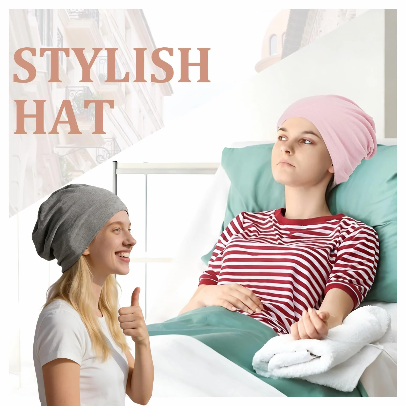 Bonnet de Nuit Homme Femme Hiver Respirant Chapeau de Sommeil Calotte pour Dormir Chimiothérapie Perte de Cheveux