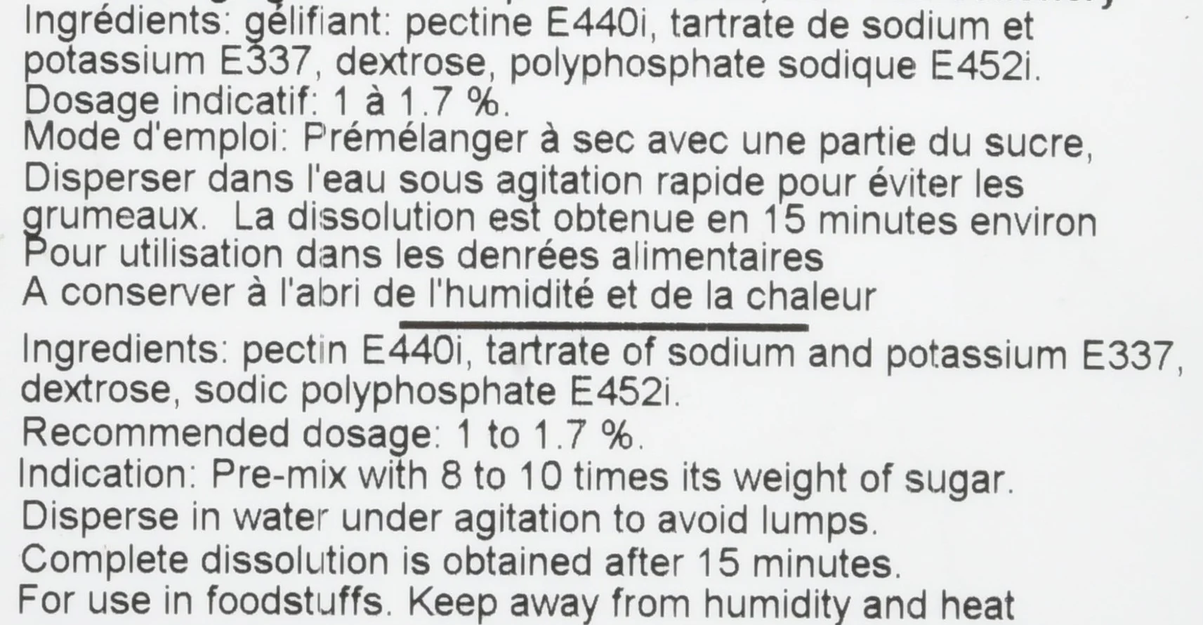 Pectine jaune (x1 kilo)