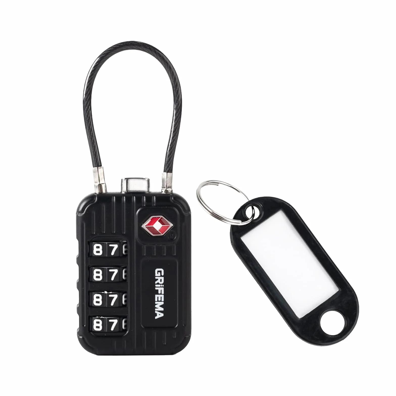 GRIFEMA GA1008 Cadenas à Combinaison 4 Chiffres Homologué TSA pour Bagages Noir