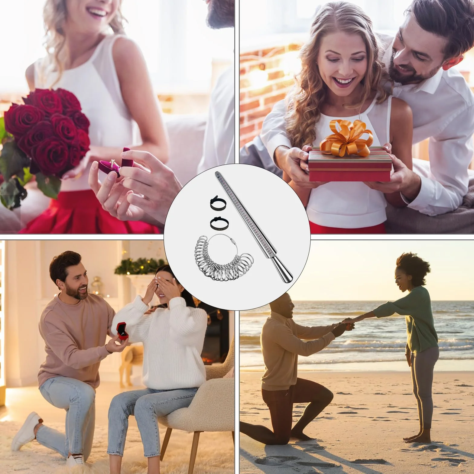 Baguier Mesure Doigt Français, Outil de Mesure Bague Métal Taille A-Z, Professionnel (EU, US, UK)
