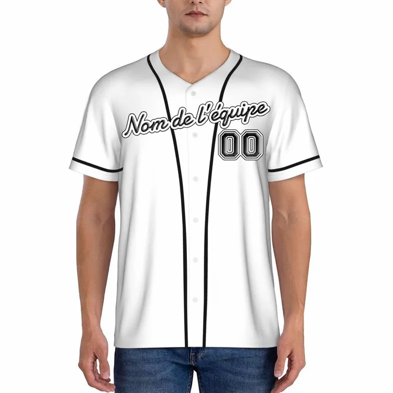Maillot de Foot personnalisé Jersey Baseball Homme avec Prénom Logo Cadeau Personnalisable S-4XL