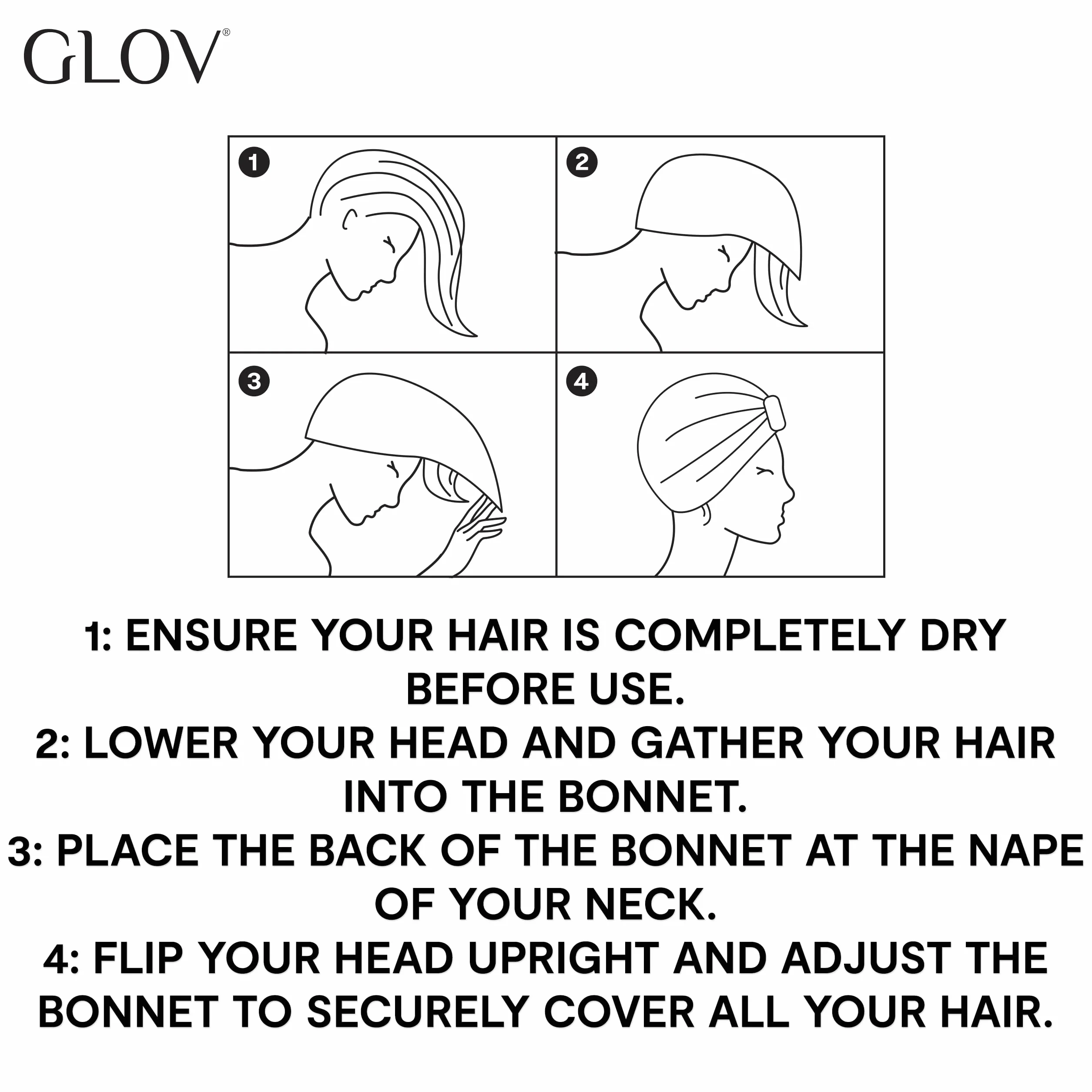 Glov Bonnet de Nuit Satin pour Cheveux Bouclés en Soie Protection Frizz