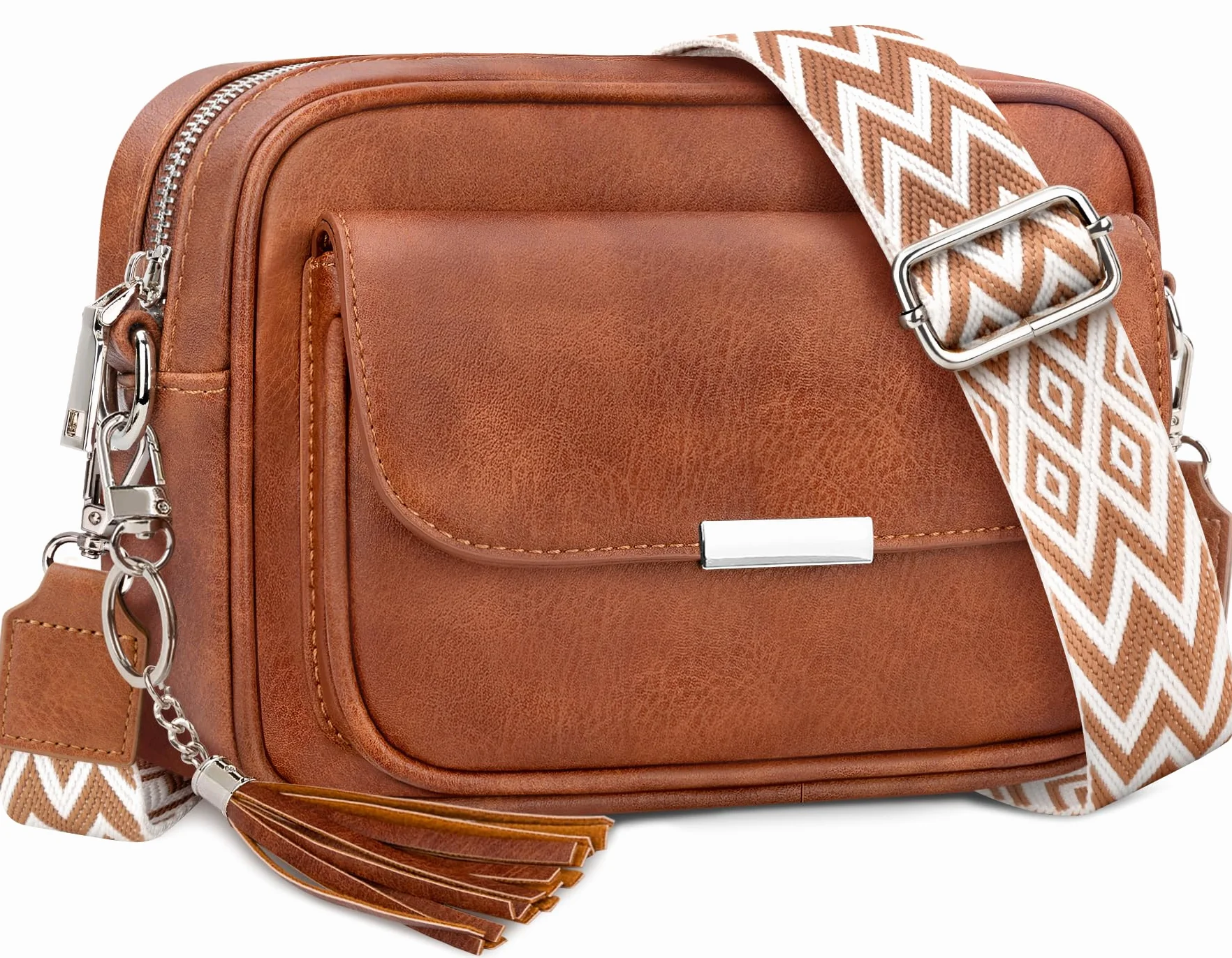 Sac Bandoulière Femme Cuir Pu Pochette Sac à Main Avec Sangle Réglable Amovible
