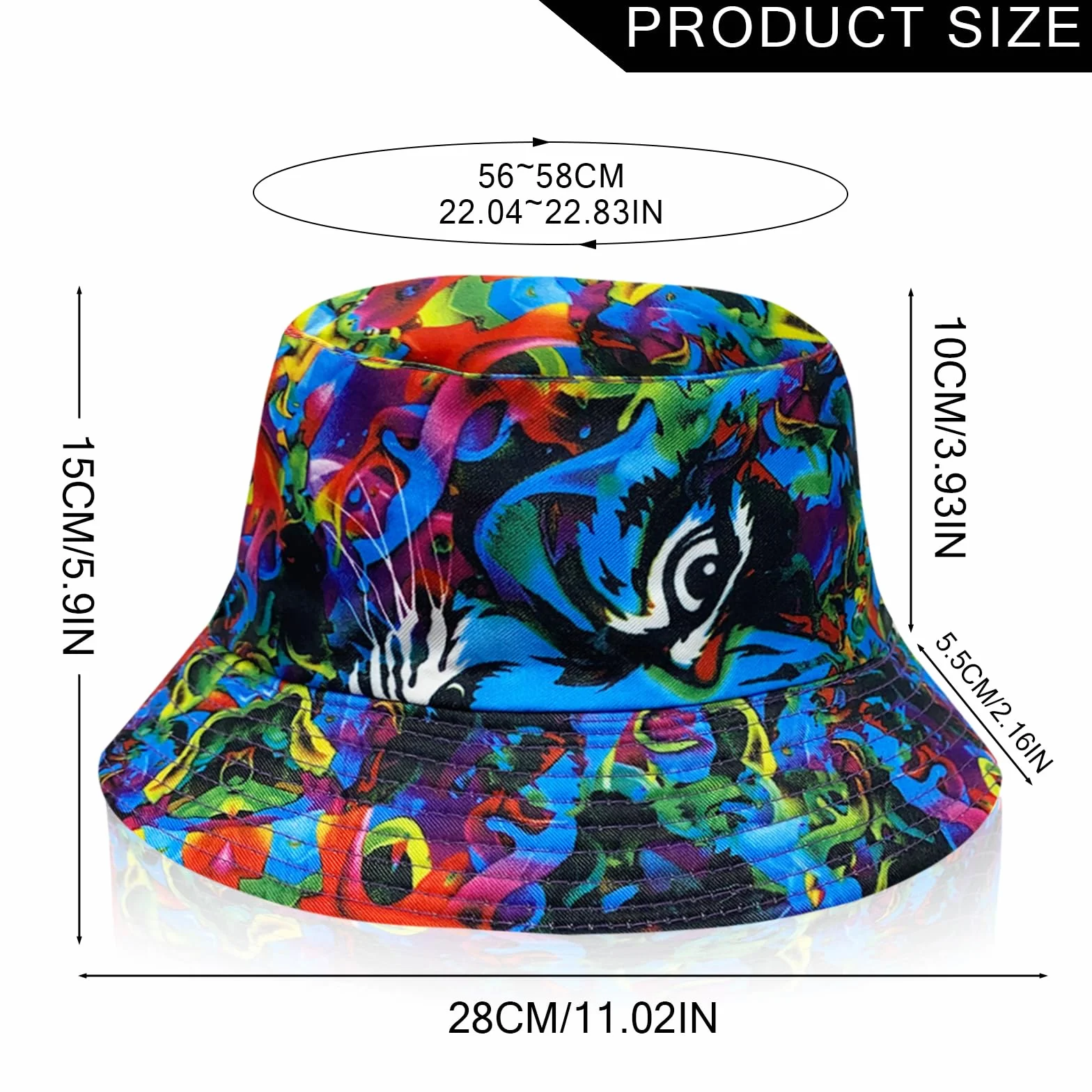 Chapeau cloche réversible unisexe protection UV été pêcheur homme femme