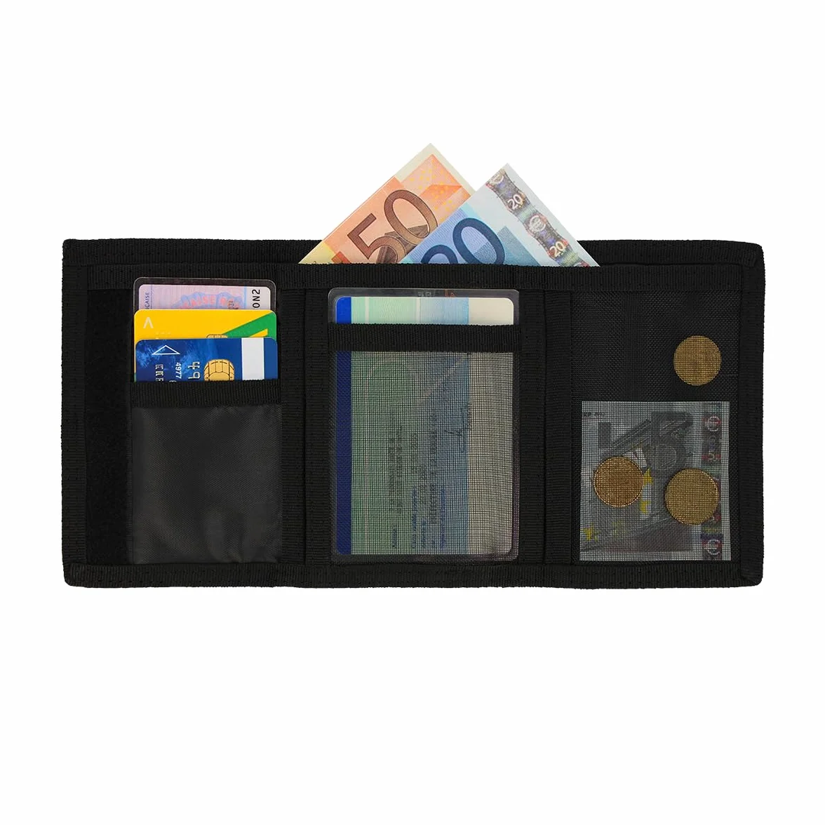 Color Pop Portefeuille à Scratch PU 13,5 x 10 cm Couleur Pétrole et Noir