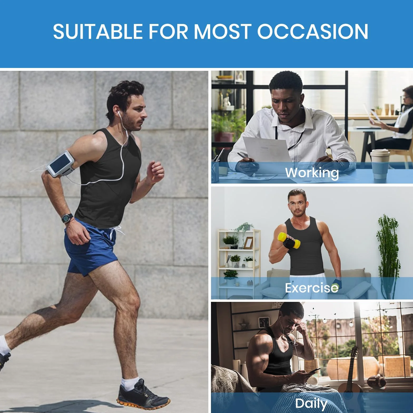 MEETWEE Débardeur de Sport Homme Haut Top Maillot sans Manches Running Séchage Rapide pour Fitness Gym Bodybuilding