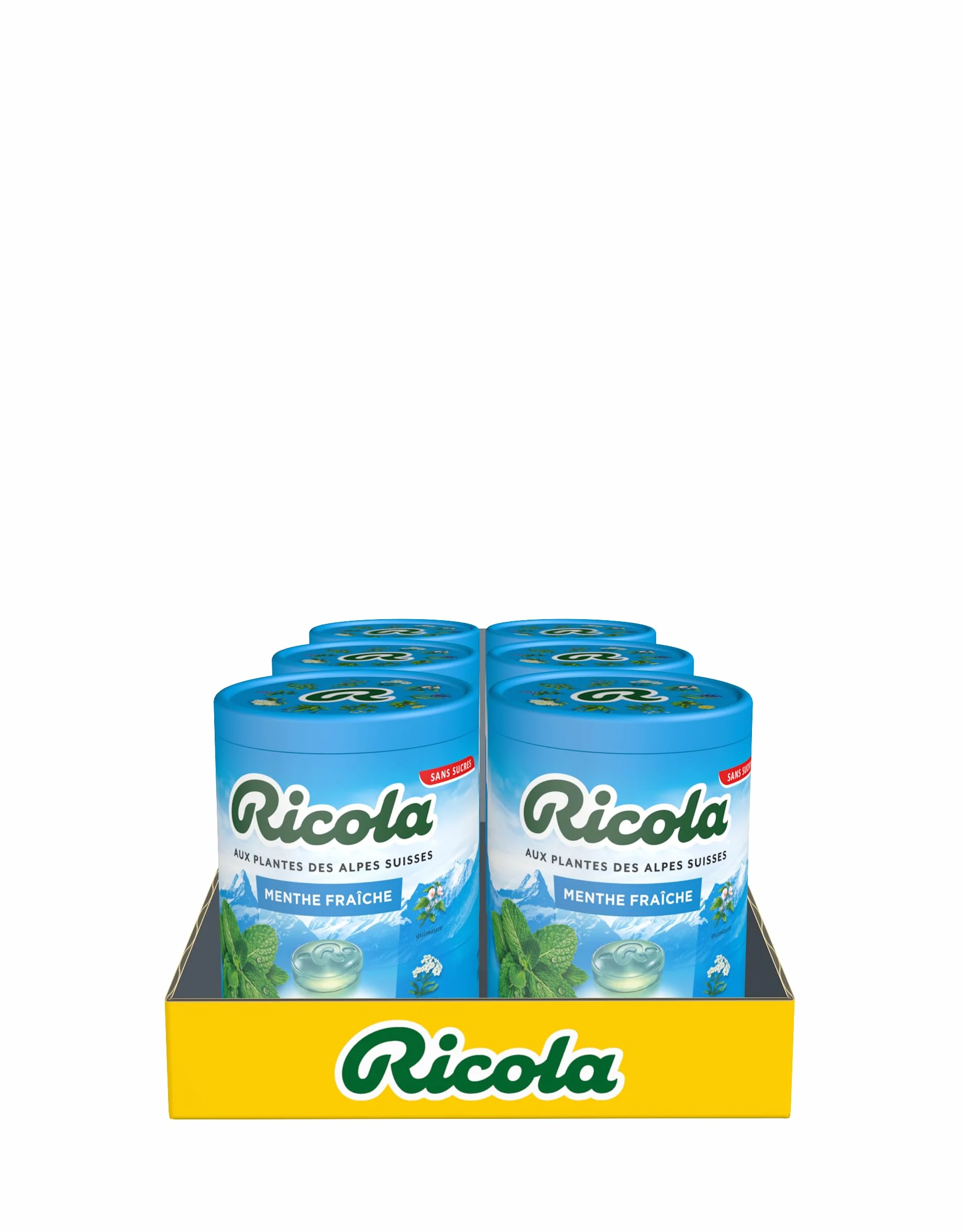 Ricola Bonbons aux Plantes Suisses Menthe Fraiche Sans Sucres 6x100g