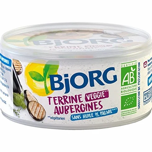BJORG - Terrine D'Aubergine Bio 125G - Lot De 4