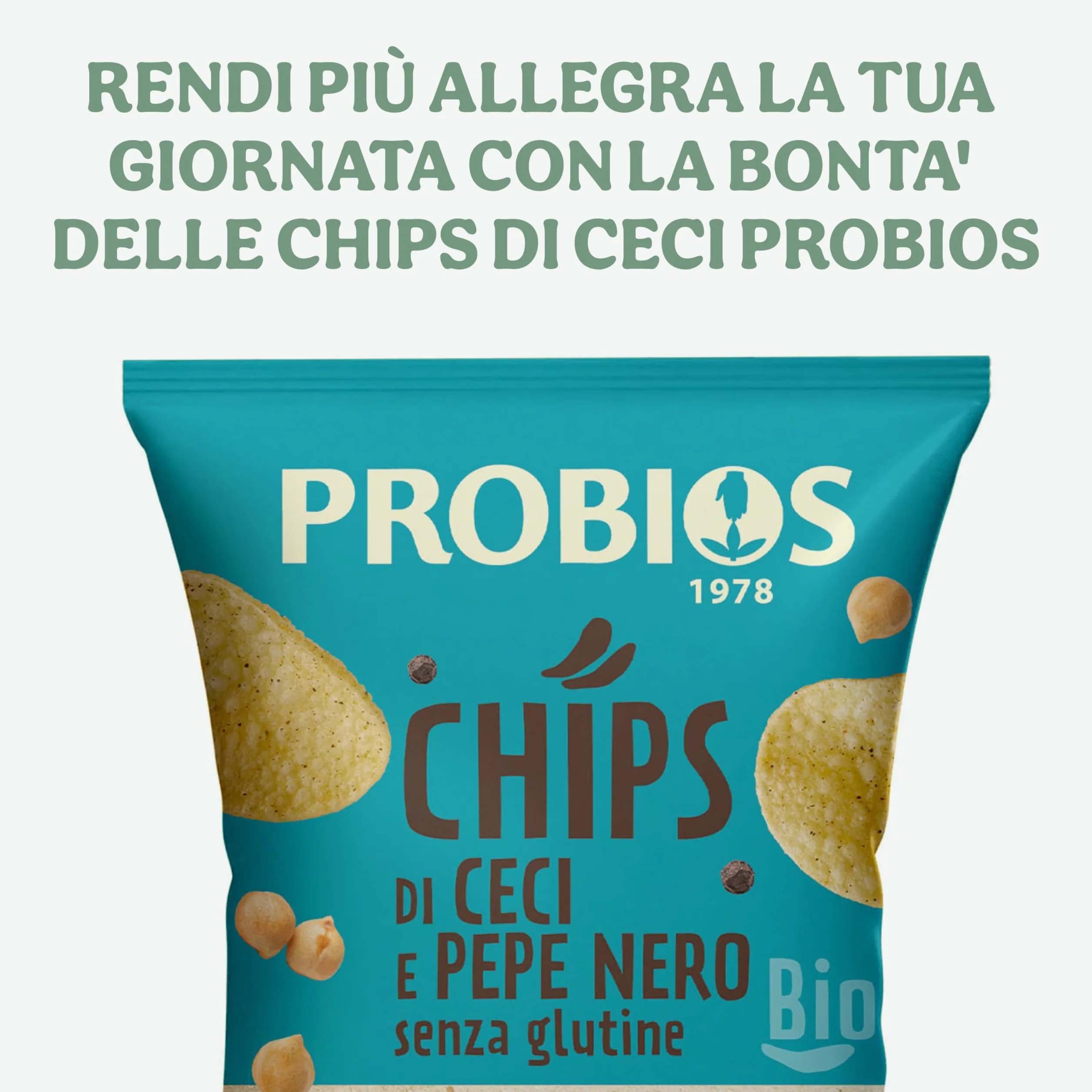 Probios Chips aux pois chiches et poivre noir biologique - emballage 12x40g