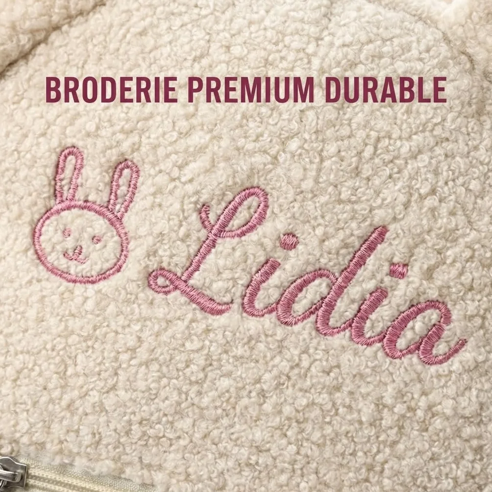 Sac à Dos Enfant Personnalisable Broderie 31cm Kaki Petit Cartable Maternelle Fille Garçon