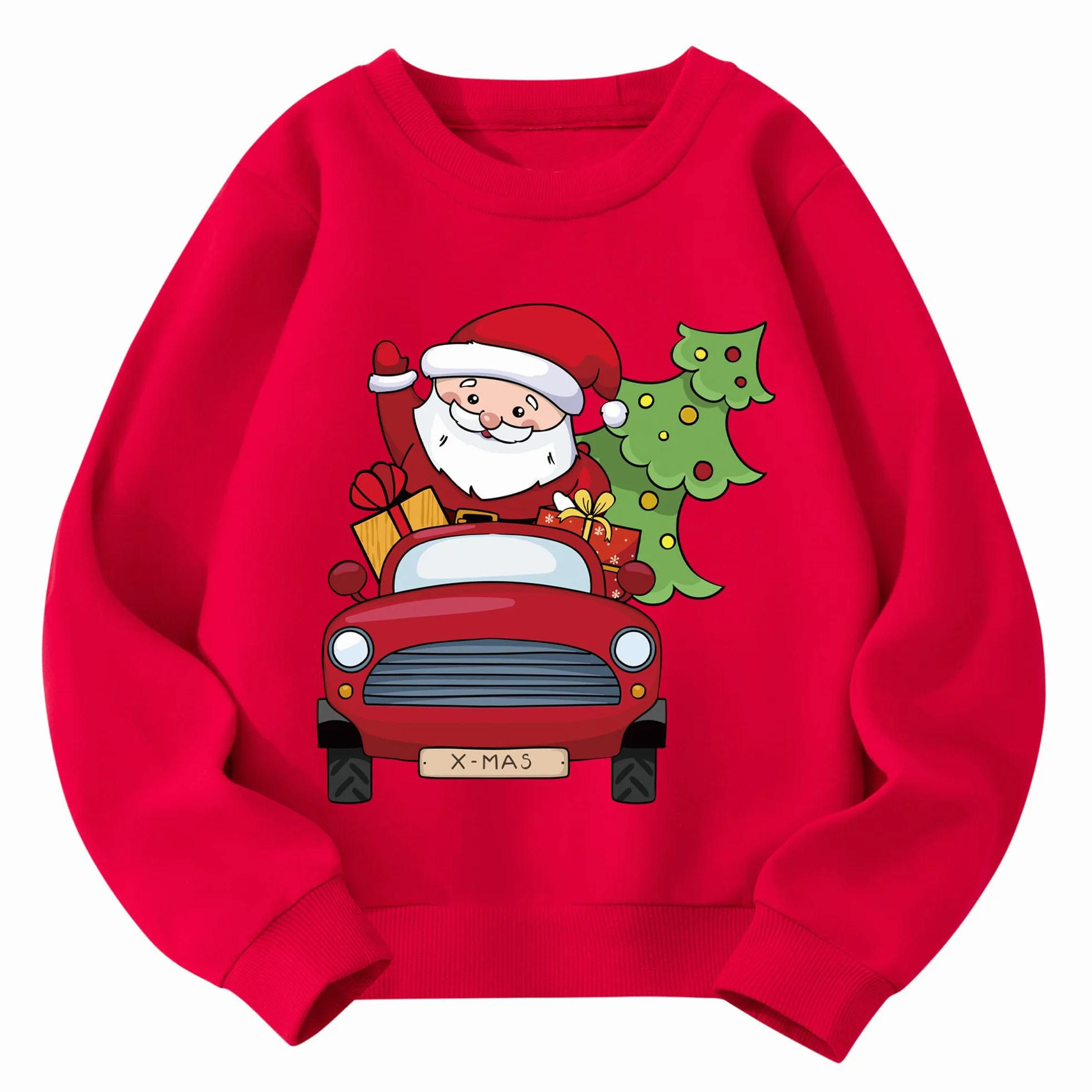 Pull Noël Enfant Coton Col Rond Garçon Fille 2-7 Ans
