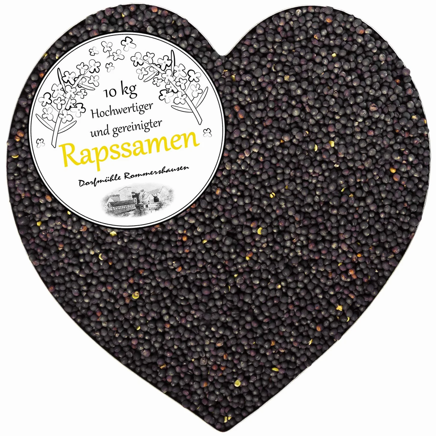 Petigi 10 kg Graines de Colza en Vrac Noir Purifié Oreiller Chauffant Production d'huile