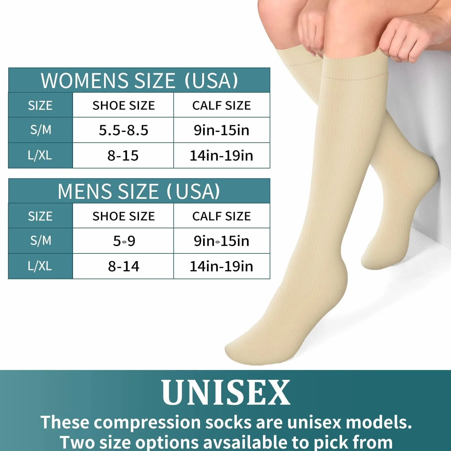 Chaussettes de Compression DRESHOW 4 Paires pour Femmes Hommes Circulation Athlétisme Course Cyclisme Voyage