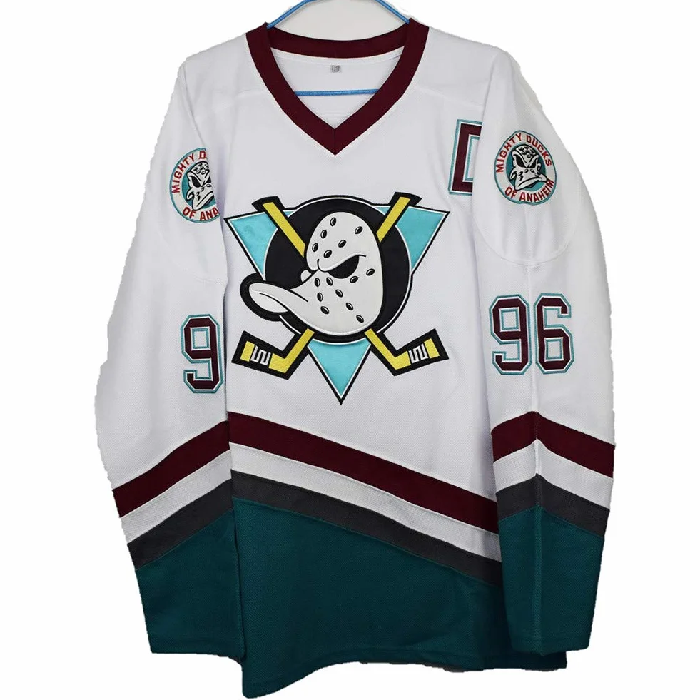 Charlie Conway #96 Mighty Ducks Film Hockey Maillot NHL pour Homme Vêtements Respirant