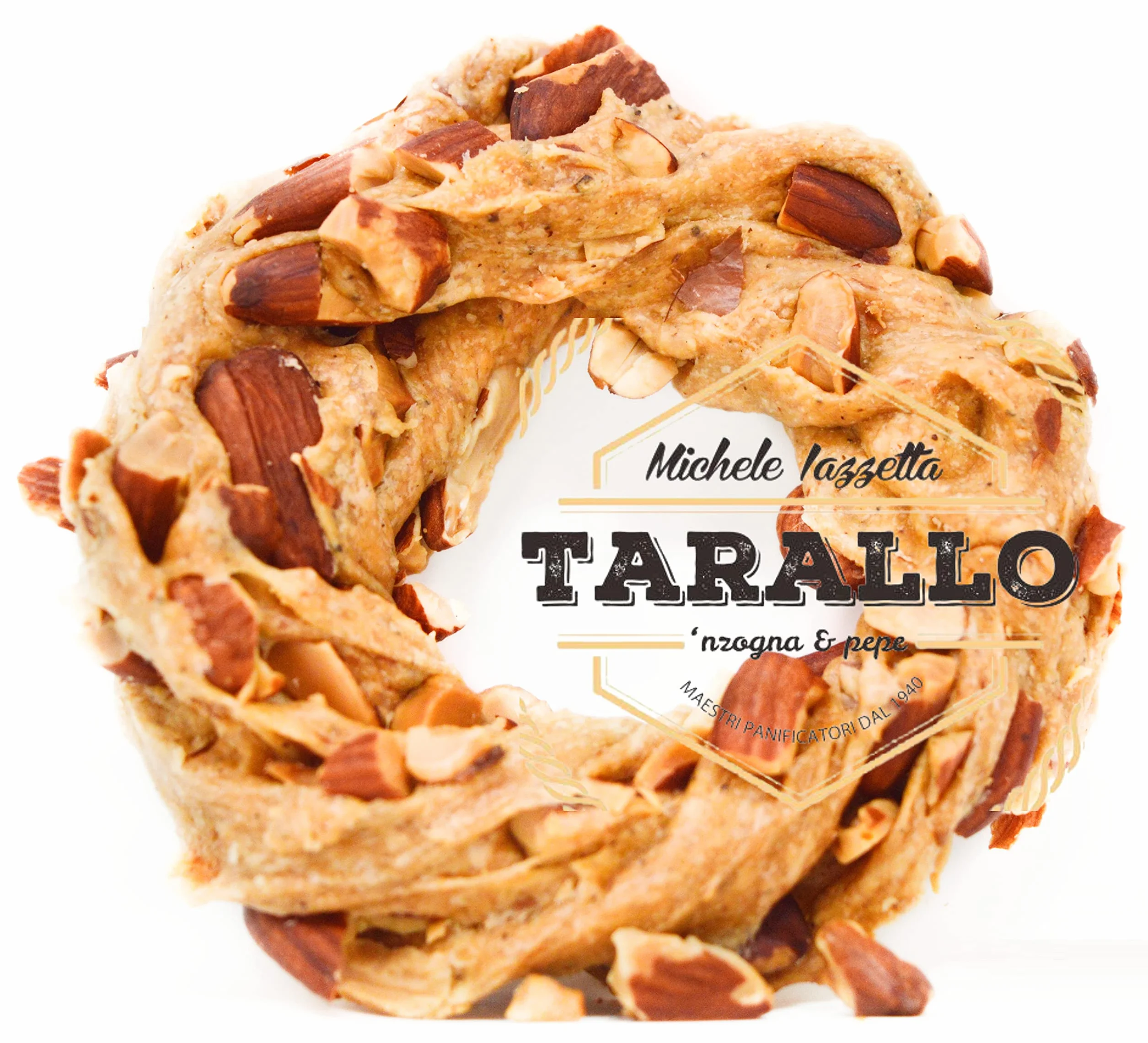 Taralli saindoux et poivre Sugna e Pepe Napolitain Extra Mandorlato 1kg Tarallo aux amandes de Naples Snack Dinner Apéritif Bière
