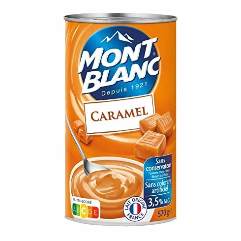 MONT BLANC - Crème Dessert Caramel 570G - Quatre Articles