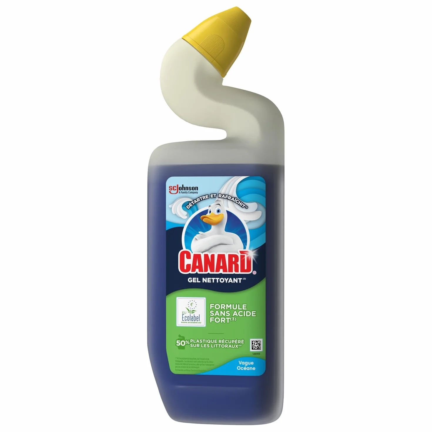 Canard Gel Marine - Gel Nettoyant et Désinfectant Toilettes - Tue 99,9% des Bactéries - Nouvelle Formule Ecolabel - Lot de 12x750 ml