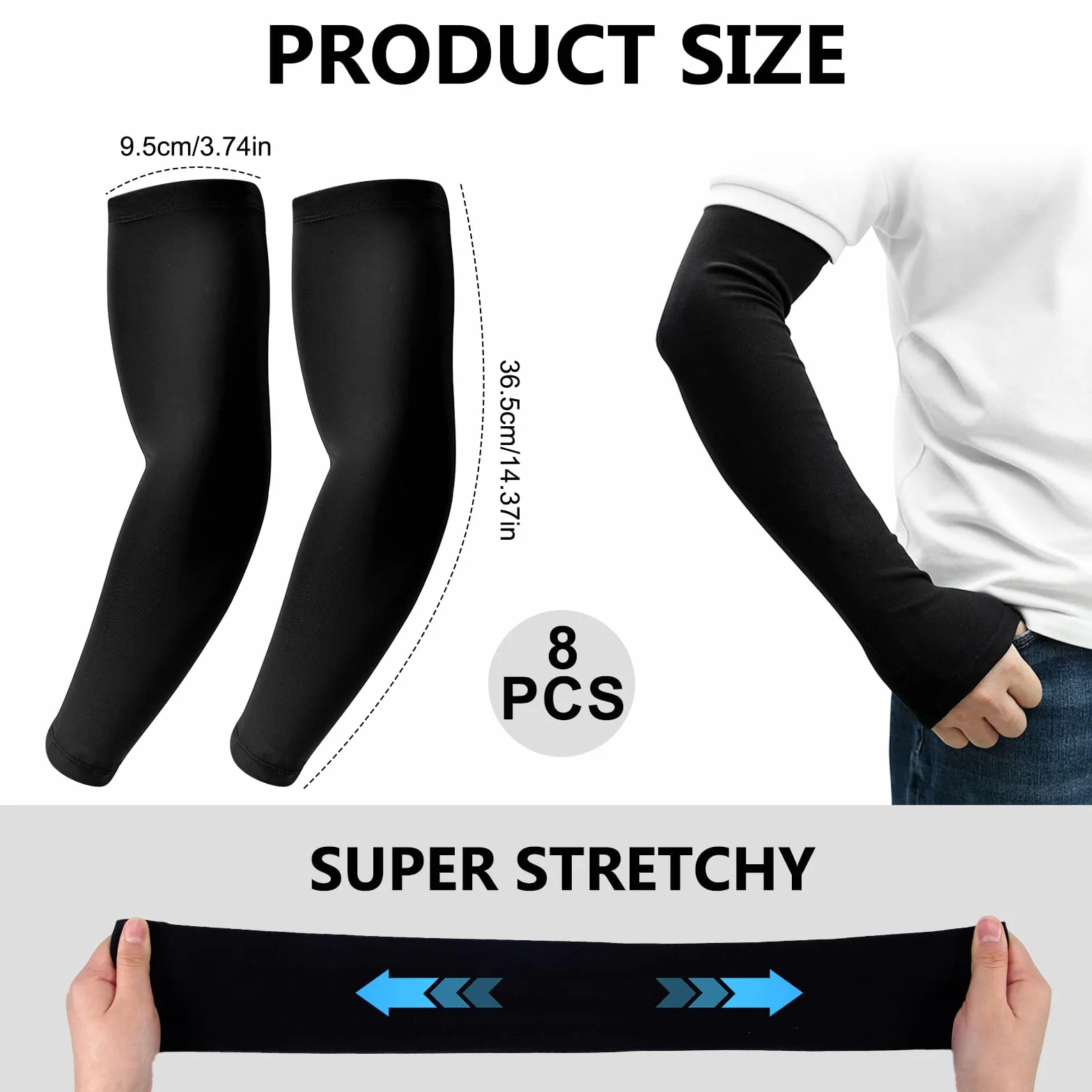Leikedun Manchettes Bras Compression Anti-UV Homme Femme Sport Cyclisme Golf