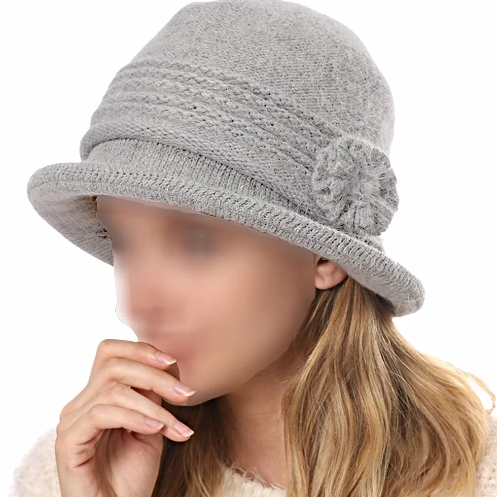 Chapeau Années 20 Femme Automne Hiver Cloche en Laine Feutrine Tricotée Vintage 1930