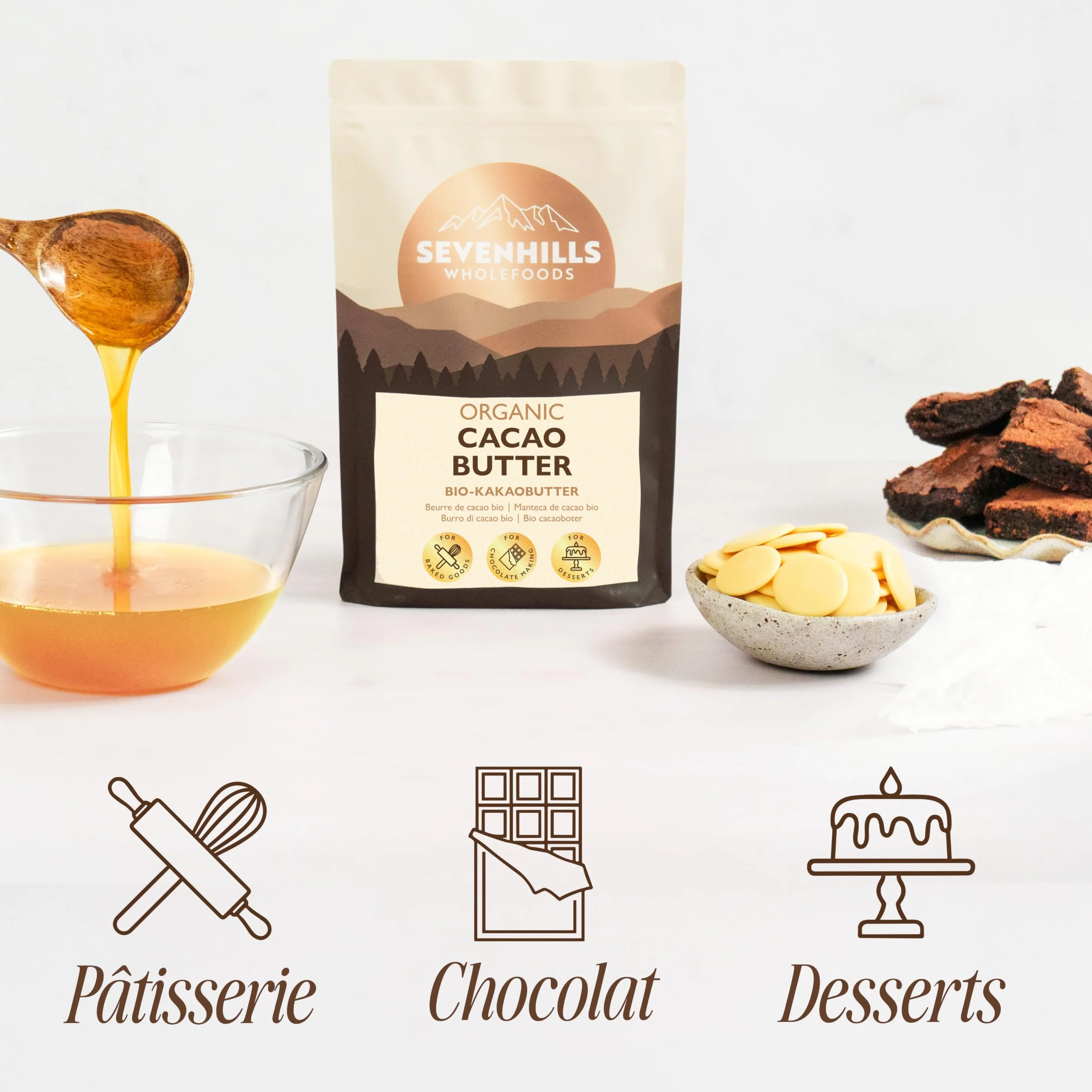 Sevenhills Wholefoods Beurre De Cacao Bio 500g