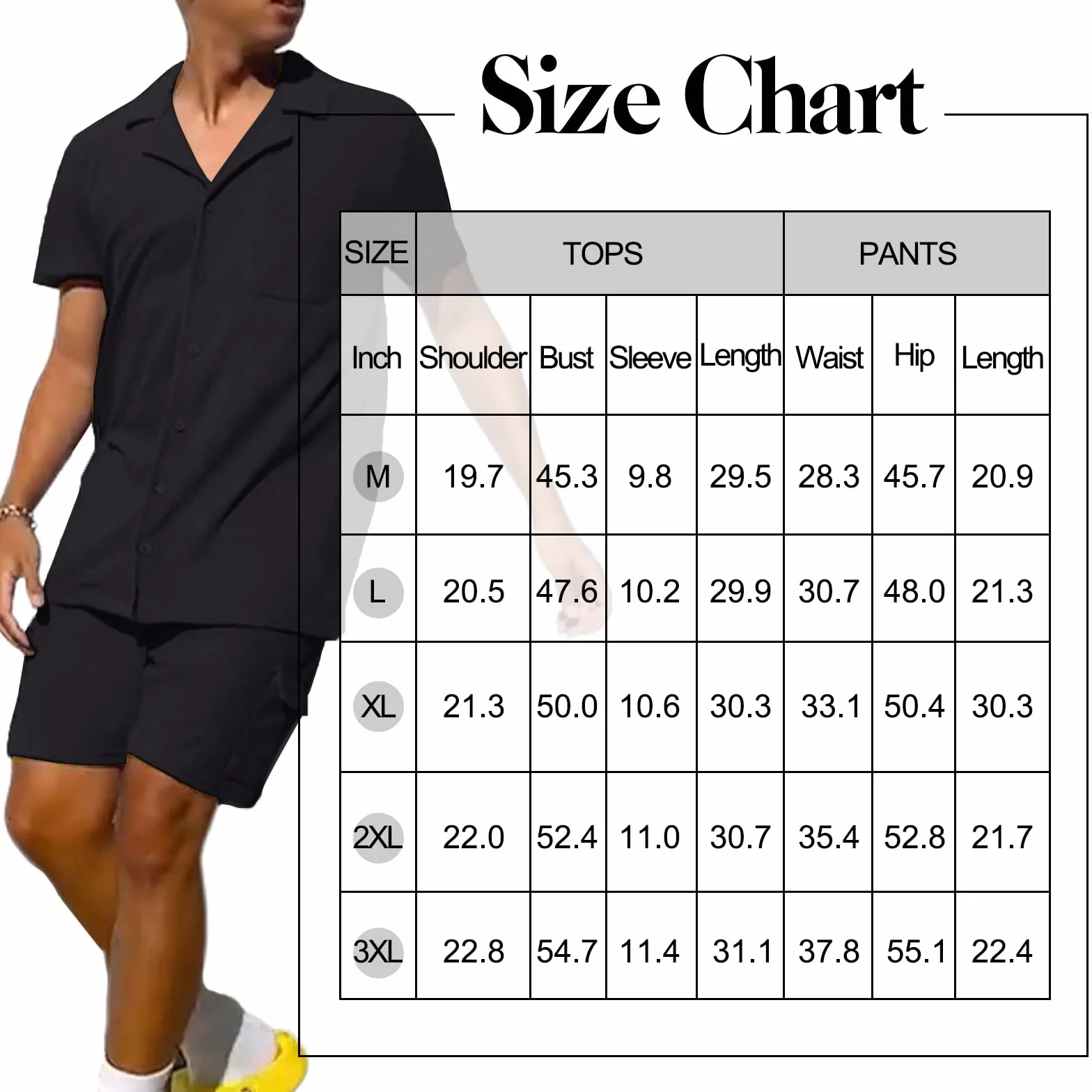 Fastkoala Homme Ensemble 2 Pièces Chemise Shorts Survêtement Costume Plage