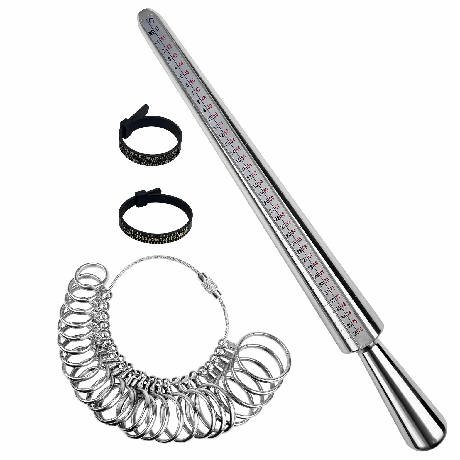 Baguier Mesure Doigt Français, Outil de Mesure Bague Métal Taille A-Z, Professionnel (EU, US, UK)
