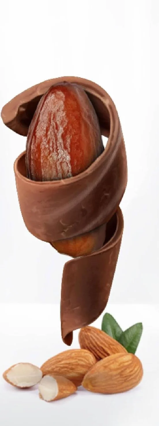 Dattes Fourrées aux Amandes et Enrobées de Chocolat | Paquet Individuel de 150g (Assortiment)