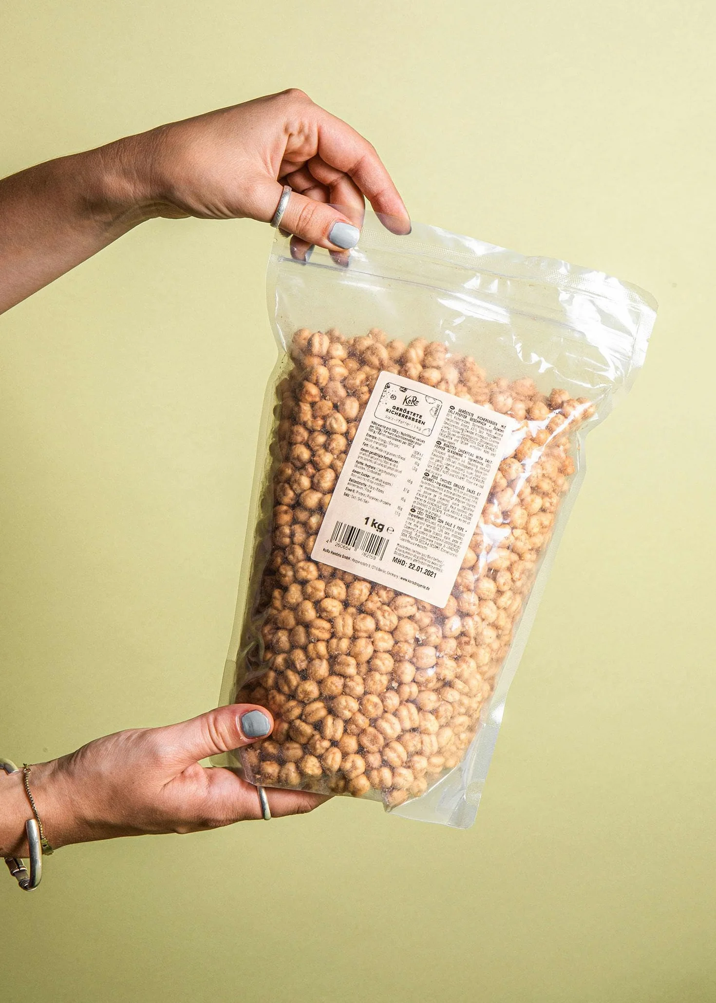 KoRo - Pois chiches grillés salés et poivrés - 1 kg - source de protéines et de fibres - sans colorants ni conservateurs artificiels