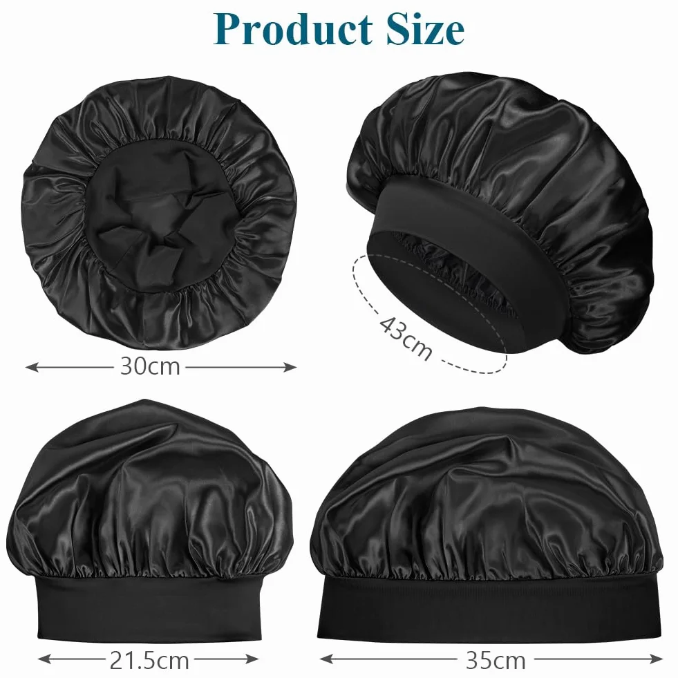 Flintronic 2/4 Pieces Bonnet Satin Cheveux Nuit, Bonnet Soie pour Dormir Élastique Multicolore