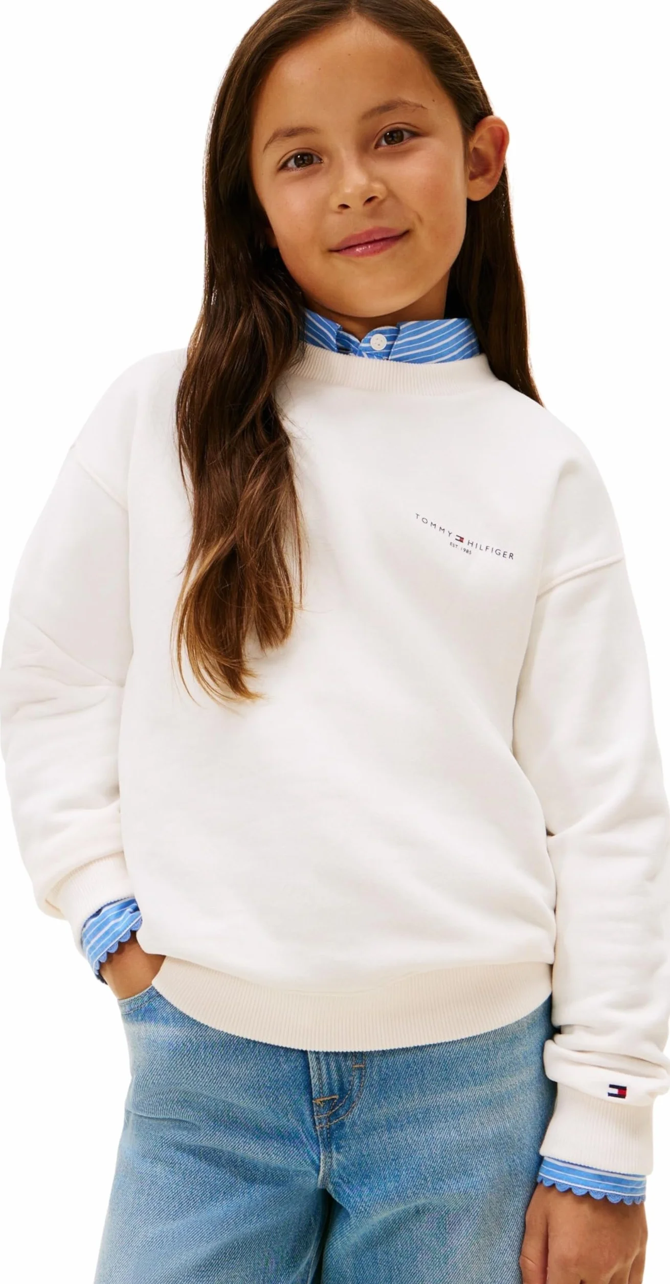 Tommy Hilfiger Mini Corp C-Neck Sweatshirt Ks0ks00665 Sweat-Shirt à Enfiler Mixte