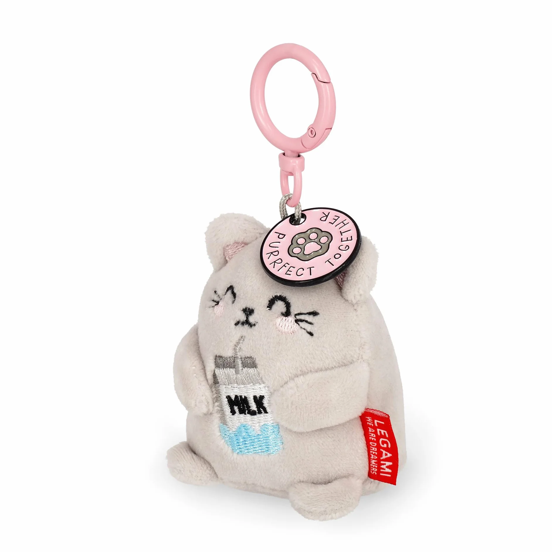 Legami Porte-clés Super Soft Peluche Pendentif Message Gravé Mousqueton Zinc