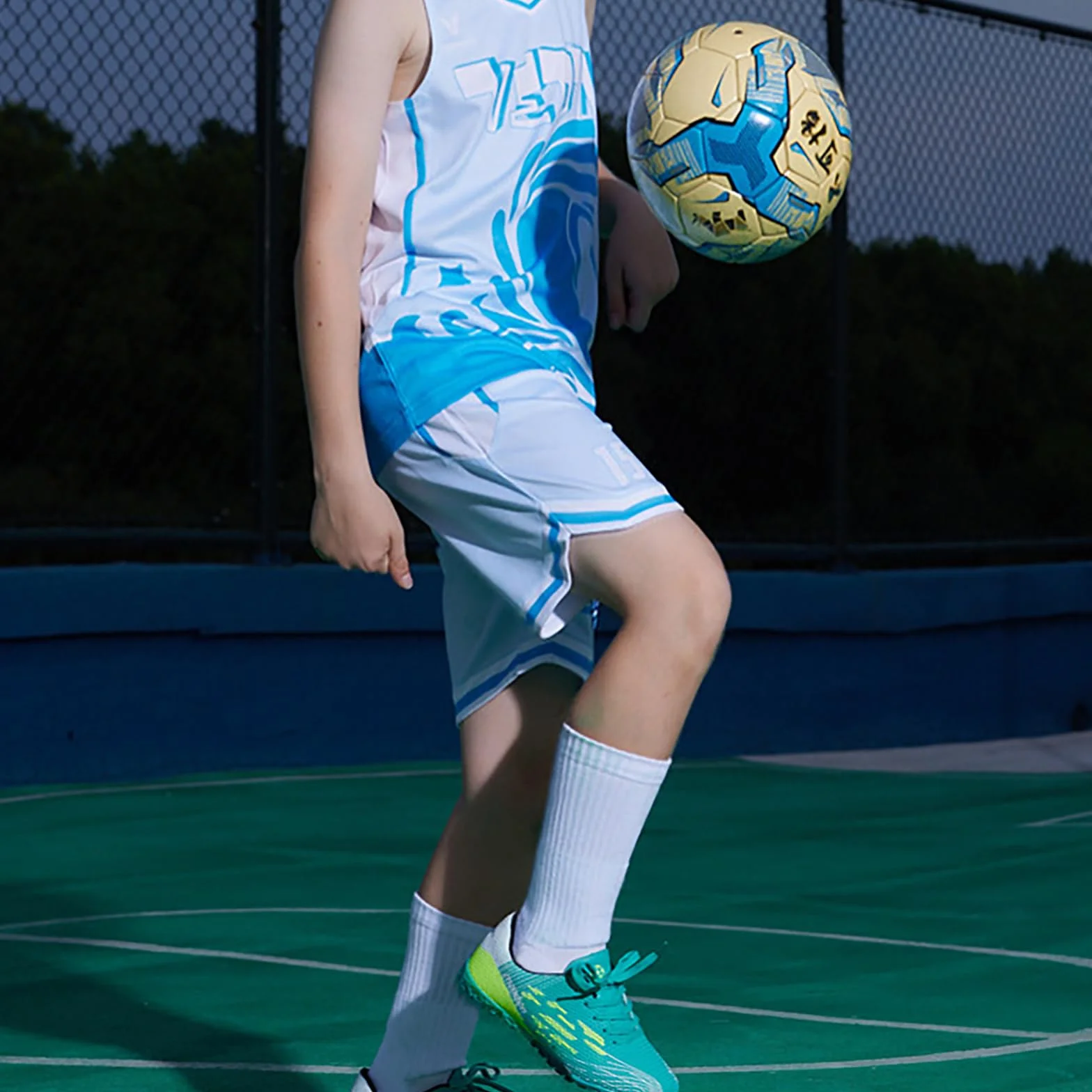 KEYRI Chaussettes de Football Antidérapantes Enfant Taille Unique 7-13 Ans