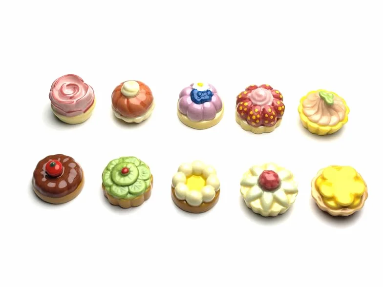 FaisTonGateau - fèves thème Tartelettes fleur de fruits - Fèves de collection pour galette de rois Epiphanie - multicolores
