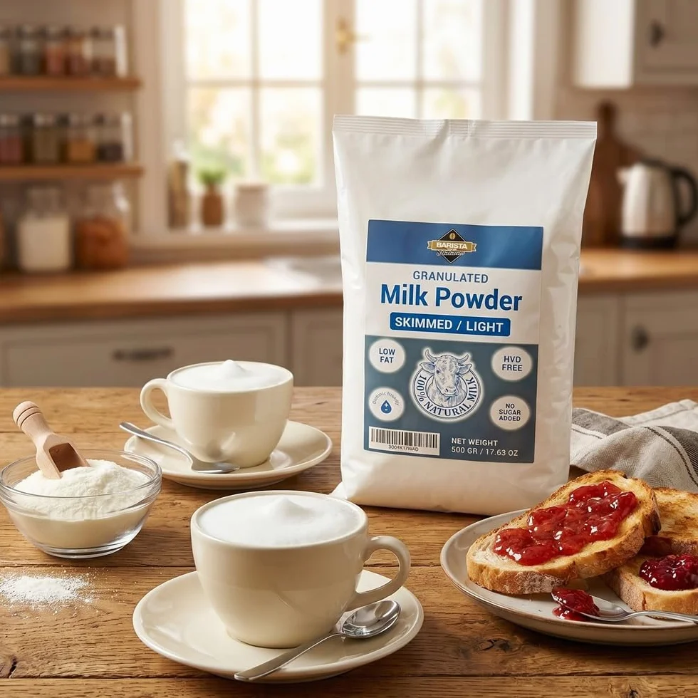 Barista Italiano - Lait en Poudre Écrémé 1Kg (500g x 2) Faible Teneur en Gras | Sans Sucre Ajouté